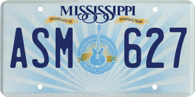 MS license plate ASM627