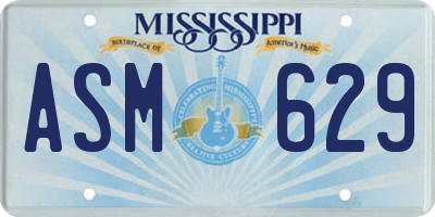 MS license plate ASM629