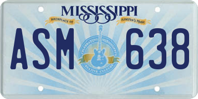MS license plate ASM638
