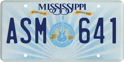 MS license plate ASM641