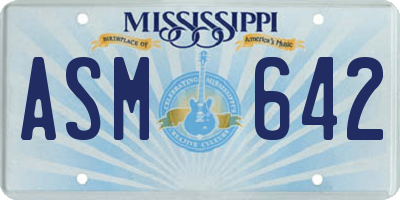 MS license plate ASM642