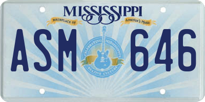 MS license plate ASM646