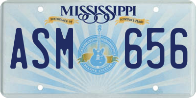 MS license plate ASM656