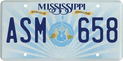 MS license plate ASM658
