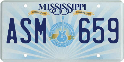 MS license plate ASM659
