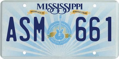 MS license plate ASM661