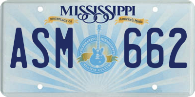 MS license plate ASM662