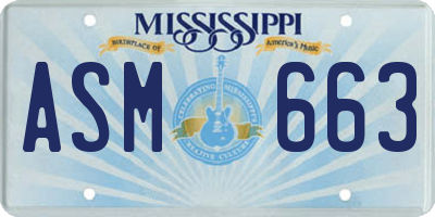 MS license plate ASM663