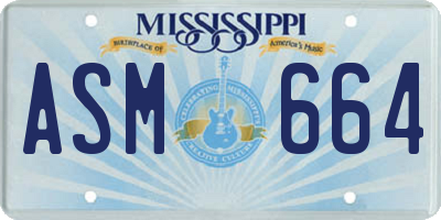 MS license plate ASM664