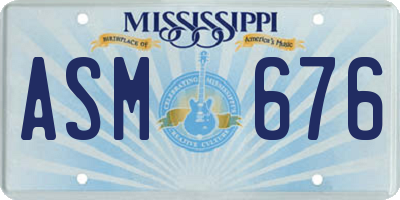 MS license plate ASM676