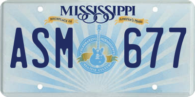MS license plate ASM677