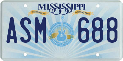 MS license plate ASM688