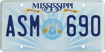 MS license plate ASM690