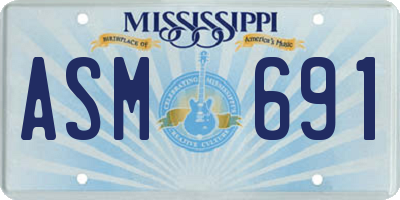 MS license plate ASM691