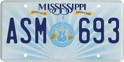 MS license plate ASM693