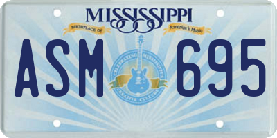 MS license plate ASM695