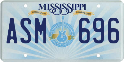 MS license plate ASM696