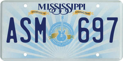 MS license plate ASM697