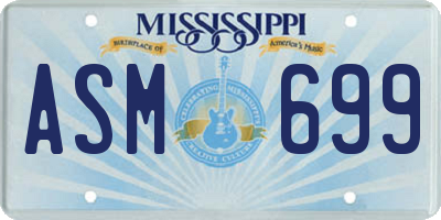 MS license plate ASM699