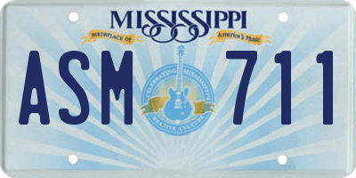 MS license plate ASM711