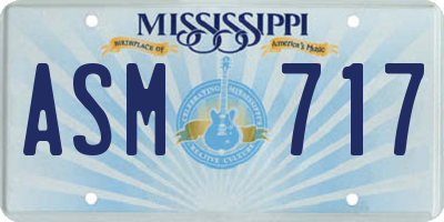 MS license plate ASM717