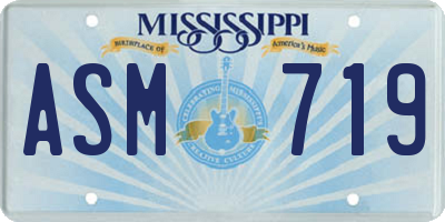 MS license plate ASM719