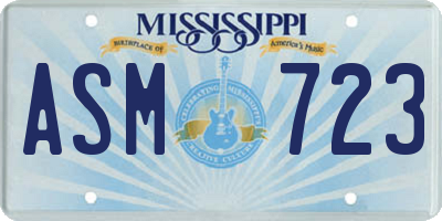 MS license plate ASM723