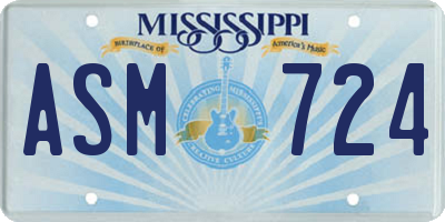 MS license plate ASM724