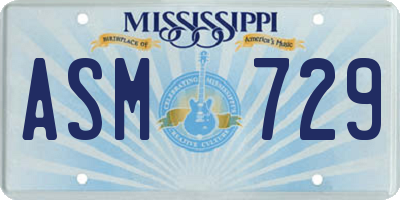 MS license plate ASM729