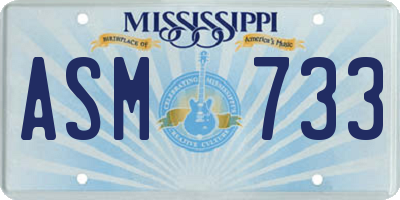 MS license plate ASM733