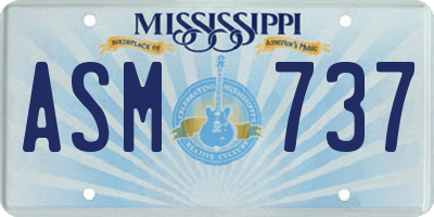 MS license plate ASM737