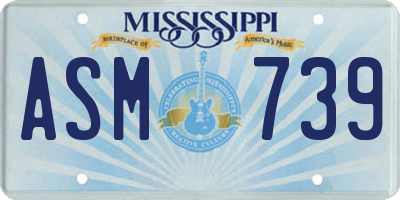 MS license plate ASM739