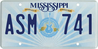 MS license plate ASM741