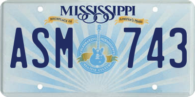 MS license plate ASM743