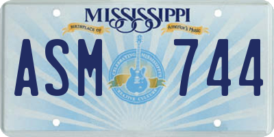 MS license plate ASM744