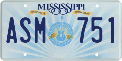 MS license plate ASM751