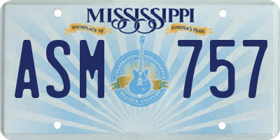 MS license plate ASM757