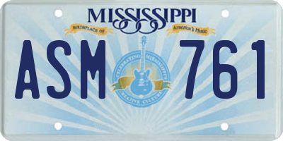 MS license plate ASM761