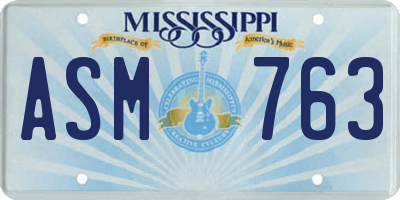 MS license plate ASM763