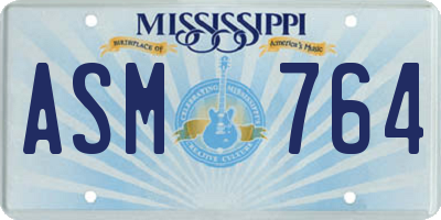 MS license plate ASM764