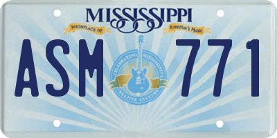 MS license plate ASM771