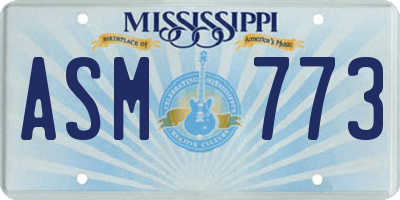 MS license plate ASM773