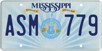 MS license plate ASM779