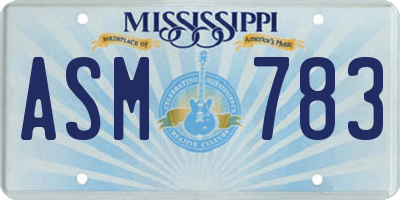 MS license plate ASM783