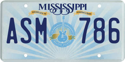 MS license plate ASM786