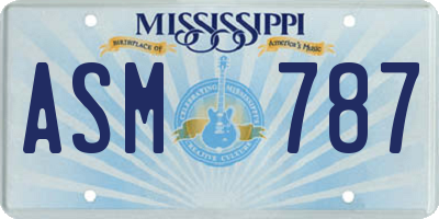 MS license plate ASM787