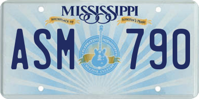 MS license plate ASM790