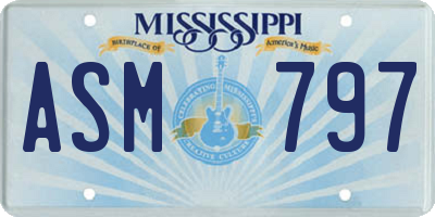 MS license plate ASM797