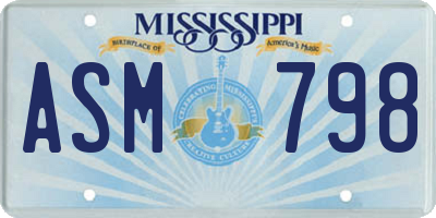 MS license plate ASM798