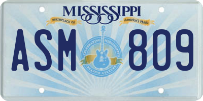 MS license plate ASM809